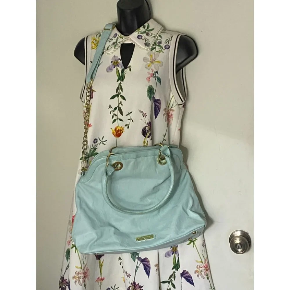 Steve Madden Aqua Blue Faux Leather Crossbody Bag